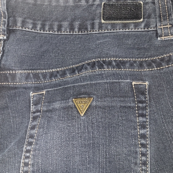 GUESS Women's Dark Blue Skinny Fit Low Rise Jeans - Picture 3 of 4